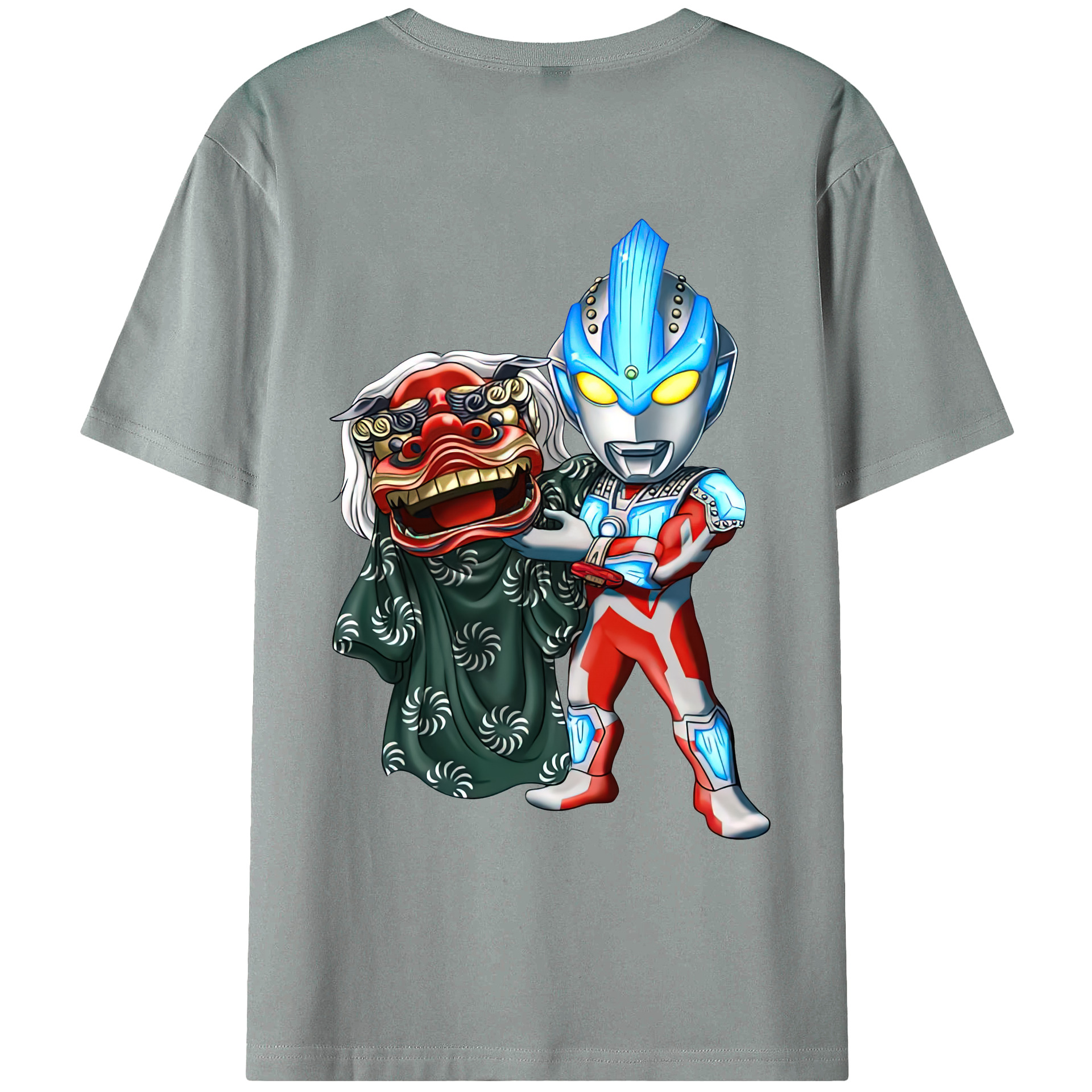 （画像用） ウルトラマン Ultraman 綿100％ メンズ半袖Tシャツ（バックプリント） 通気性